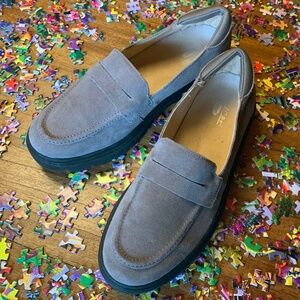 Dr.Scholls Tan Suede Platform Lofa Classy Size 9M